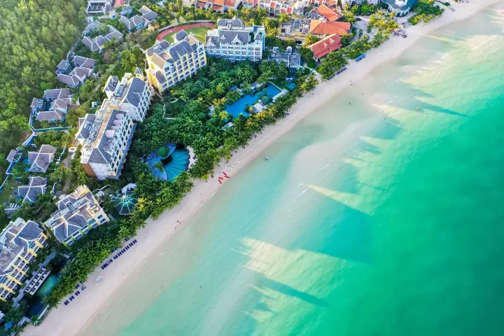 Kem Beach from the air, Phú Quốc