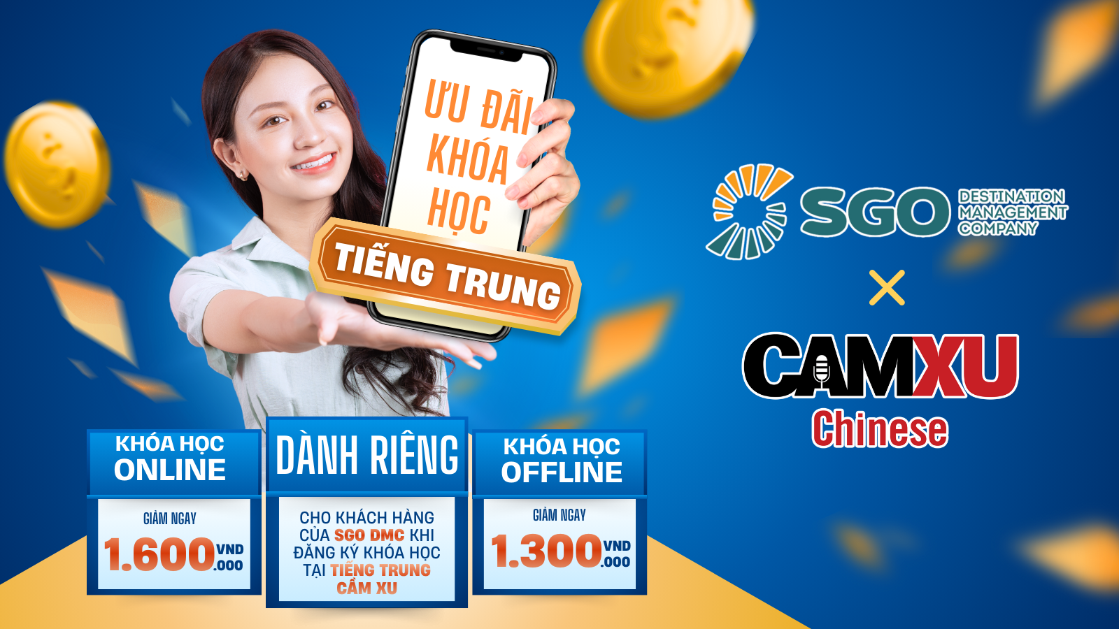 SGO DMC x Tiếng Trung Cầm Xu: Ưu đãi độc quyền dành riêng cho khách hàng thân thiết