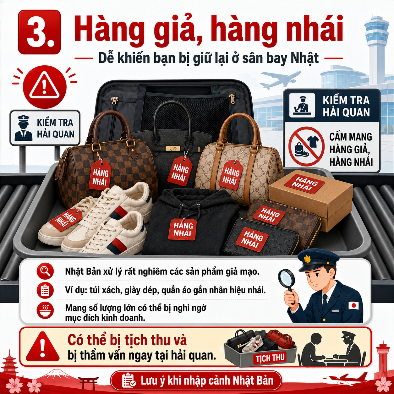 Top 5 món đồ khiến bạn bị giữ lại ở sân bay Nhật Bản có thể bạn không ngờ tới
